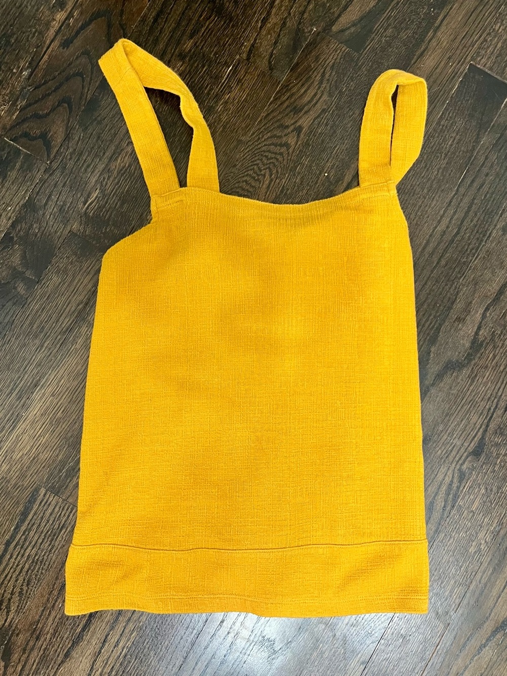 Madewell Mustard Textured Cross Back Tank Top XL
